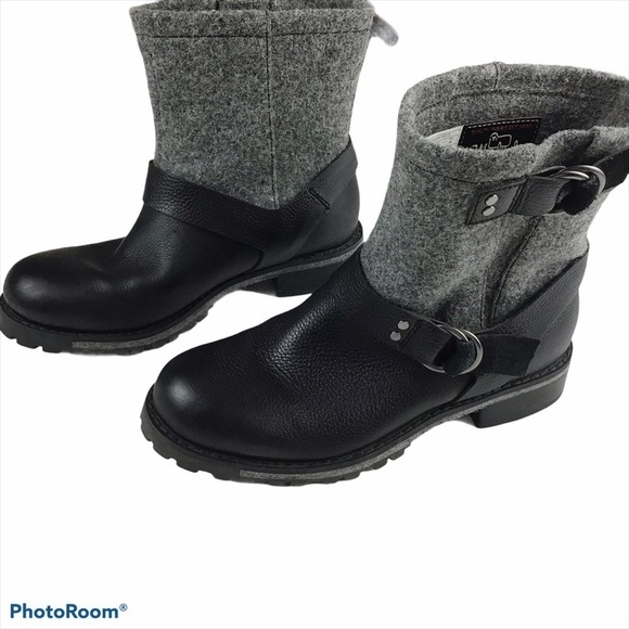Woolrich Women's Baltimore Harness Leather and Wool Boots Size 7.5 - Picture 1 of 8